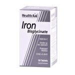 Health Aid Iron Bisglycinate Tablets (Iron with Vitamin C) 30 Tabs