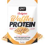 QNT Belgian Waffles Protein Μείγμα Πρωτεΐνης Πολλαπλών Χρήσεων Με Γεύση White Chocolate 480g