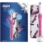 Oral-B Pro 1 750 3D Design Edition Επαναφορτιζόμενη Ηλεκτρική Οδοντόβουρτσα Ροζ & Δώρο Θήκη Ταξιδίου