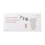 Korres Welcome Baby The Essentials Kit Set with Body Envelope 1-2m, Pair of Socks, Hat, Travel size Diaper Change Cream 20ml