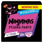 Pampers Ninjamas Girl Pyjama Pants Monthly Pack Πάνες Βρακάκι Νυκτός για Κορίτσια 4-7 ετών 17-30kg 60τμχ