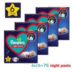 Pampers Night Pants Maxi Pack No6 15kg+ 4x19pcs