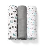 Soft Muslin Diapers Set Made of Bamboo & Cotton Babyono Gray 70x70cm 3pcs