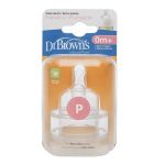 Dr. Brown's Options+ Wide Neck Silicone Bottle Nipples 0m+ 2pcs