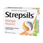 Strepsils Orange Vitamin C Παστίλιες για τον Πονόλαιμο 24 τμχ