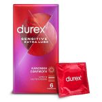 Durex Sensitive Extra Lube Εξαιρετικά Λεπτά Προφυλακτικά 6 τμχ