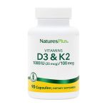 Natures Plus Vitamins D3 1000iu & K2 100mcg Συμπλήρωμα Διατροφής για την Υγεία των Οστών 90 caps