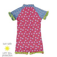 UV Sun Clothes Αντηλιακά Ρούχα UVA & UVB Ολόσωμο Μαγιό Φορμάκι Λουλούδια Ροζ 3-4 χρονών