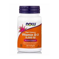 Now High Potency Vitamin D-3 5000IU 120 Softgels