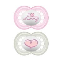 Mam I Love Mummy & Daddy Πιπίλα Σιλικόνης 6m+ 2τμχ