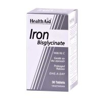 Health Aid Iron Bisglycinate Σίδηρος Με Vitamin C 30 Ταμπλέτες