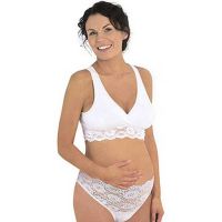Carriwell Organic Crossover Nursing Bra Δαντελένιο Σουτιέν Εγκυμοσύνης & Θηλασμού Λευκό Σε Τρία Μεγέθη S/M/L