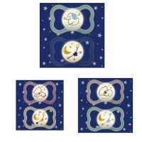 Mam Air Night Silicone Soother - Glow In The Dark - 16m+ 2pcs