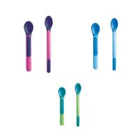 Mam Heat Sensitive Spoons & Cover Θερμοευαίσθητα Κουταλάκια Με Θήκη 6m+ 2τμχ