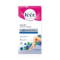 Veet Easy-Gel Ταινίες Αποτρίχωσης με Κρύο Κερί Για Ευαίσθητες Επιδερμίδες 20τμχ