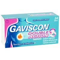 Gaviscon Double Action Μασώμενα Δισκία για Ανακούφιση από την Καούρα & Δυσπεψία 24 δισκία
