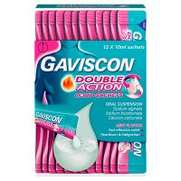 Gaviscon Double Action Heartburn & Indigestion Mint Flavour Sachets 12x10ml