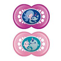 Mam Original Silicone Soother Happy Thoughts Girl 6m+ 2pcs