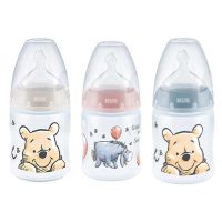 Nuk First Choice+ Disney Winnie Τhe Pooh Μπιμπερό με Θηλή Σιλικόνης & Δείκτη Ελεγχου Θερμοκρασίας σε Διάφορα Χρώματα & Σχέδια 0-6m 150ml 1τμχ