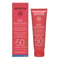 Apivita Bee Sun Safe Αντηλιακή Κρέμα Προσώπου κατά των Πανάδων & Ρυτίδων με Χρώμα Spf50 Golden 50 ml