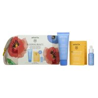 Apivita Set Blooming Beauty with Aqua Beelicious Comfort Hydrating Face Cream Rich Texture 40 ml and 2 Mini Products in a Pouch