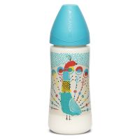 Suavinex Peacock Blue Πλαστικό Μπιμπερό με Θηλή Σιλικόνης Μέτριας Ροής 4m+ 360ml