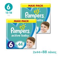 Pampers Active Baby Maxi Pack No6 13-18kg 2x44pcs