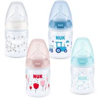 Nuk First Choice+ Πλαστικό Μπιμπερό με Θηλή Σιλικόνης & Δείκτη Ελεγχου Θερμοκρασίας 0-6m 150ml (Διάφορα Χρώματα & Σχέδια) 1τμχ