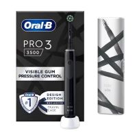 Oral-B Pro 3 3500 Επαναφορτιζόμενη Ηλεκτρική Οδοντόβουρτσα Black Design Edition με Δώρο Θήκη Ταξιδίου