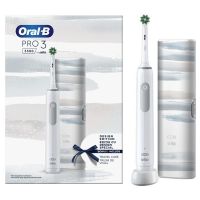 Oral-B Pro 3 3500 Επαναφορτιζόμενη Ηλεκτρική Οδοντόβουρτσα White Design Edition με Δώρο Θήκη Ταξιδίου