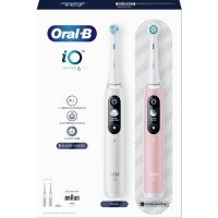 Oral-B iO Series 6 Duo Set με Magnetic White + Pink Hλεκτρικές Επαναφορτιζόμενες Οδοντόβουρτσες