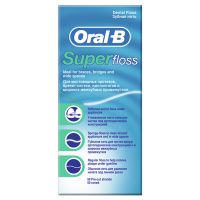 Oral-B Super Floss Οδοντικό Νήμα Κερωμένο 50τμχ