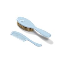 BabyOno Βρεφικό Set Μαλακή Βούρτσα & Χτένα με Στρογγυλεμένες Άκρες Μπλε 0m+ 2 τμχ