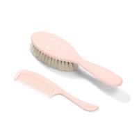 BabyOno Βρεφικό Set Μαλακή Βούρτσα & Χτένα με Στρογγυλεμένες Άκρες Ροζ 0m+ 2 τμχ
