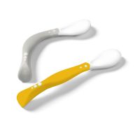 Set of Flexible Spoons BabyOno Gray & Yellow 2pcs
