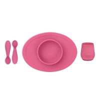Ezpz Tiny Εκπαιδευτικό Σετ Φαγητού Σιλικόνης 6m+ Ροζ