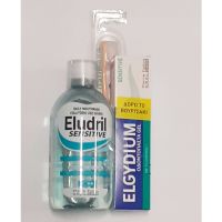 Eludril Sensitive Set με Στοματικό Διάλυμα για Καταπράϋνση των Ευαίσθητων Δοντιών 500 ml, Sensitive Απαλή Οδοντόπαστα Τζελ Για Ευαίσθητα Δόντια 75 ml & Δώρο