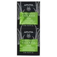 Apivita Express Beauty Μάσκα Προσώπου για Ενυδάτωση & Αναζωογόνηση με Αλόη 2x8 ml