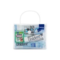 Unident Travel Kit Set με 3 Προϊόντα Στοματικής ΦροντίδαςΤο Unident Travel Kit Set αποτελείται από 3 προϊόντα στοματικής φροντίδας:  Unident Whitening toothpaste 10ml: Λευκαντική οδοντόπαστα ειδικά σχεδιασμένη για καθημερινή χρήση, καθώς περιέχει ασφαλείς λευκαντικούς παράγοντες, οι οποίοι επαναφέρουν και διατηρούν το φυσικό λευκό χρώμα των δοντιών χαρίζοντας ένα υπέροχο χαμόγελο. Αφαιρεί αποτελεσματικά και με ασφάλεια τις επιφανειακές δυσχρωμίες και ταυτόχρονα ενδυναμώνει την αδαμαντίνη καθώς της προσφέρει φθόριο και τον απαραίτητο δομικό υδροξυαπατίτη.  Actisept Whitening 20ml: Καθημερινό φθοριούχο στοματικό διάλυμα με ήπια αντισηπτική δράση, για την καθημερινή και αποτελεσματική καταπολέμηση των μικροοργανισμών που προκαλούν κακοσμία, πλάκα και φλεγμονές των ούλων καθώς και την ενίσχυση και προστασία της αδαμαντίνης των δοντιών ενώ ταυτόχρονα συμβάλει στη διατήρηση της φυσικής λευκότητας των δοντιών.  Εργονομική οδοντόβουρτσα εντατικού καθαρισμού με μεσοδόντιο βουρτσάκι: Οι ειδικά σχεδιασμένες ανισοϋψείς μαλακές τρίχες της οδοντόβουρτσας Intermed προσφέρουν αποτελεσματικό καθαρισμό των δυσπρόσιτων σημείων, απομάκρυνση της μικροβιακής πλάκας και απαλή φροντίδα των ούλων.  Το μεσοδόντιο βουρτσάκι προσφέρει ενεδελεχή καθαρισμό μεσοδόντιων διαστημάτων και ορθοδοντικών μηχανισμών.