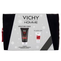 Vichy Homme Set με Structure Force Αντιγηραντική Φροντίδα 50 ml και Δώρο Dercos Σαμπουάν κατά της Τριχόπτωσης 50 ml