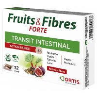 Ortis Fruit & Fiber Forte Intestinal Transit 12 μασώμενοι κύβοι