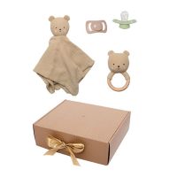 Jabadabado Gift Set Αρκουδάκι με Πανάκι Παρηγοριάς, Κουδουνίστρα και 2 Πιπίλες