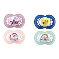 Mam I Love Mummy or I Love Daddy Πιπίλα Σιλικόνης 16m+  2τμχ