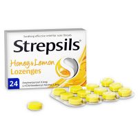 Strepsils Lemon & Honey Παστίλιες για τον Πονόλαιμο 24 τμχ