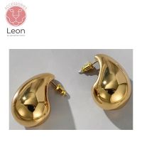 Leon Γυναικεία Σκουλαρίκια Σταγόνα Χρυσό 2 τμχ