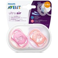 Avent Ultra Air Πιπίλα Σιλικόνης με Μεγάλες Οπές (SCF345/22) 6-18m 2 τμχ