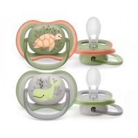 Avent Ultra Air Animals Πιπίλα Σιλικόνης με Μεγάλες Οπές (SCF085/60) 6-18m 2 τμχ