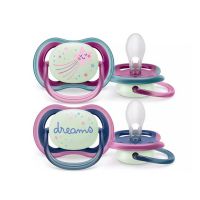 Avent Ultra Air Nighttime Πιπίλα Σιλικόνης Νυκτός 6-18m 2 τμχ