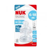 Nuk First Choice+ Flow Control Θηλή Σιλικόνης 6-18 μηνών 2 τμχ