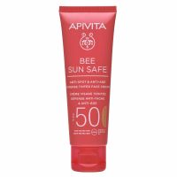 Apivita Bee Sun Safe Αντηλιακή Κρέμα Προσώπου κατά των Πανάδων & Ρυτίδων με Χρώμα Spf50 Golden 50 ml